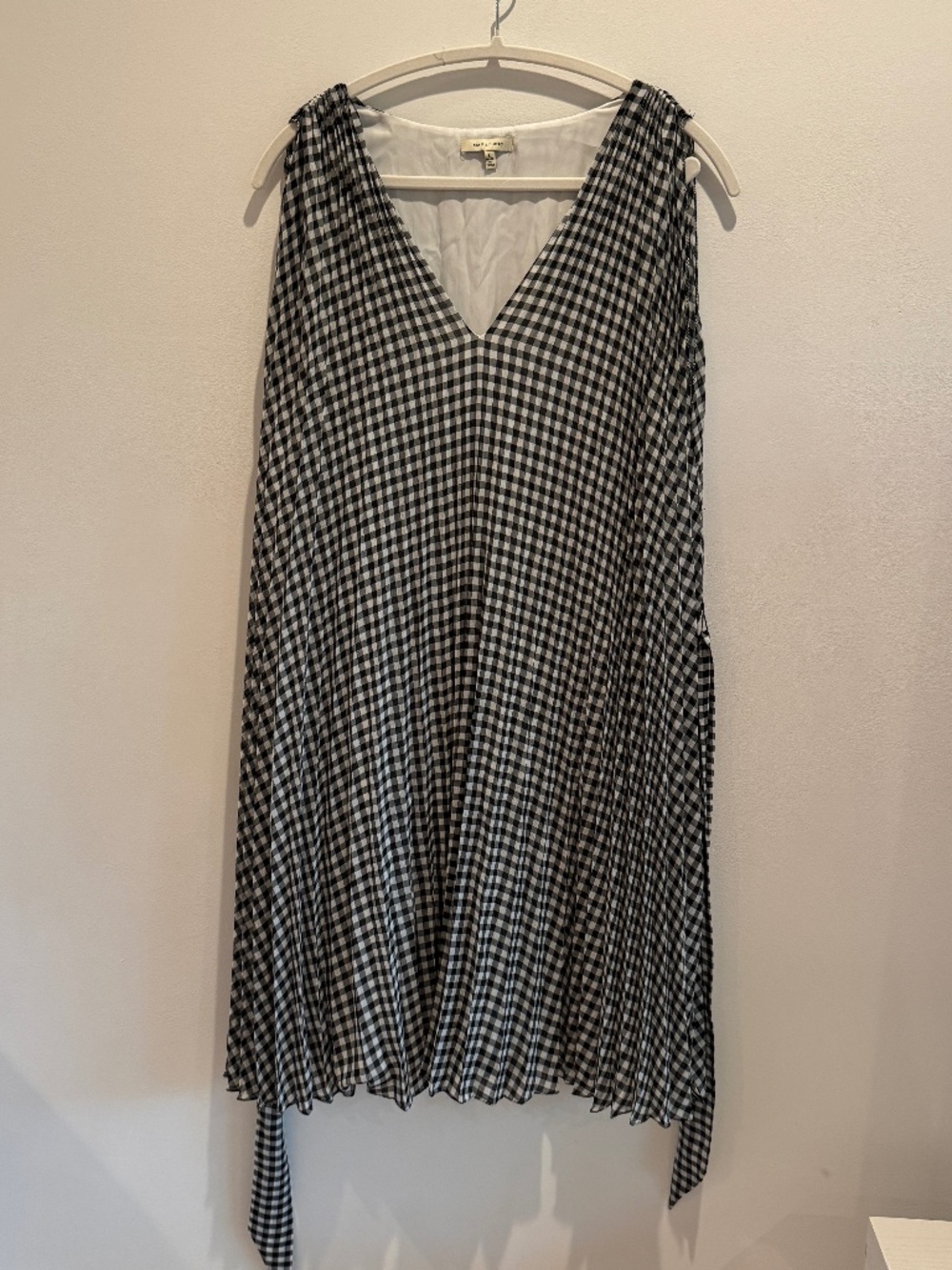Max Studio Gingham Pleated Chiffon Dress